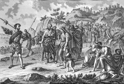 Expulsión de los moros de España, comenzando en 1609 de Spanish School